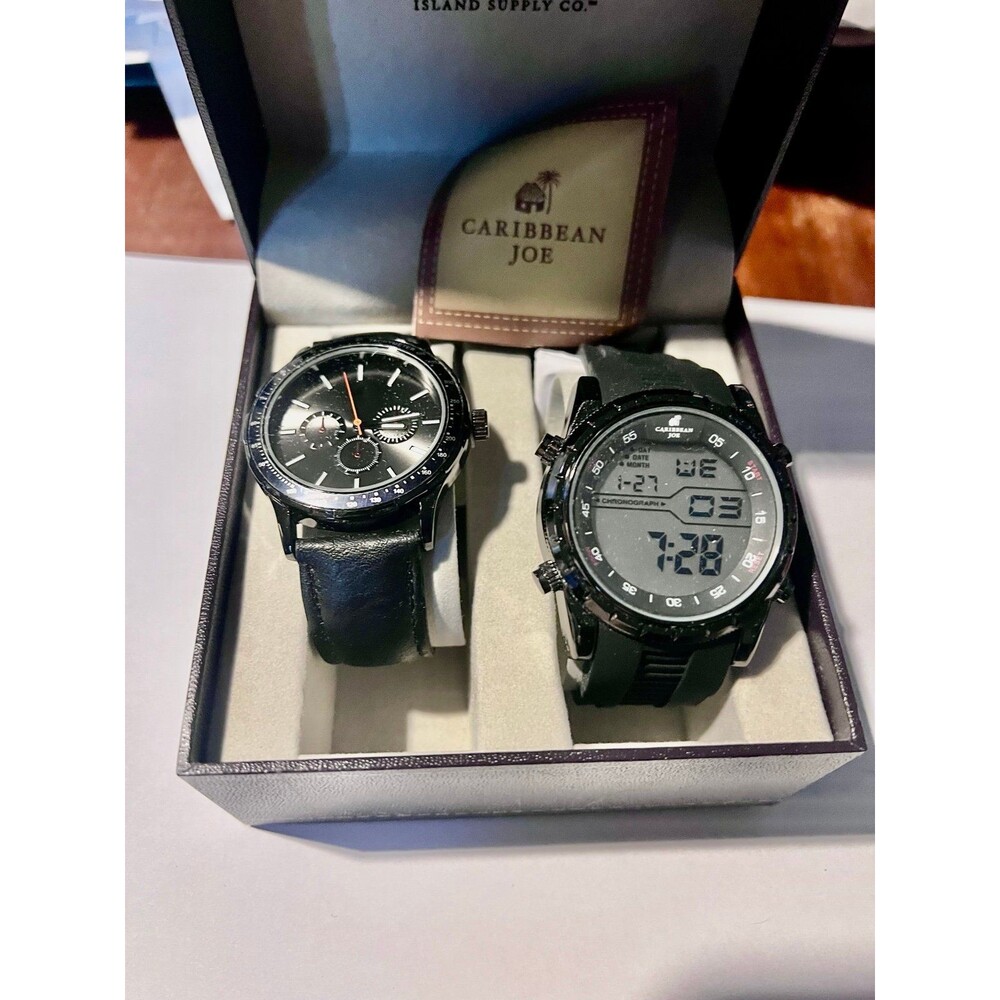 Caribbean Joe Island Supply Co. Men's 2-Watch Box Set - Brand New